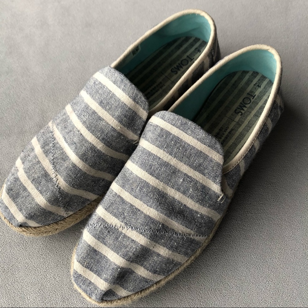 Toms ~ Alpargata Rope Espadrille ~ Blue Stripes ~ Women’s Size 7